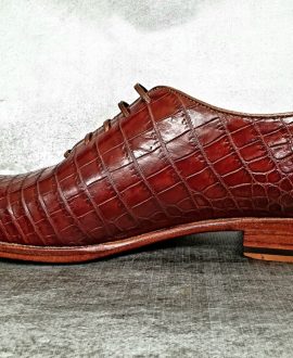 Giày cá sấu màu nâu đỏ - GD003