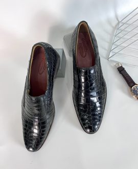 Giày cá sấu màu đen cao cấp dành cho nam - GD007