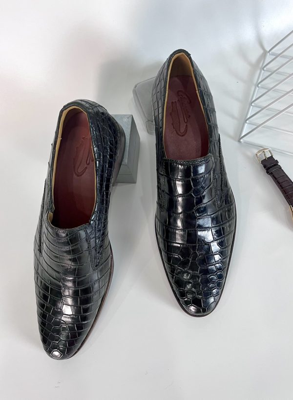 Giày cá sấu màu đen cao cấp dành cho nam - GD007
