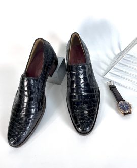 Giày cá sấu màu đen cao cấp dành cho nam - GD007
