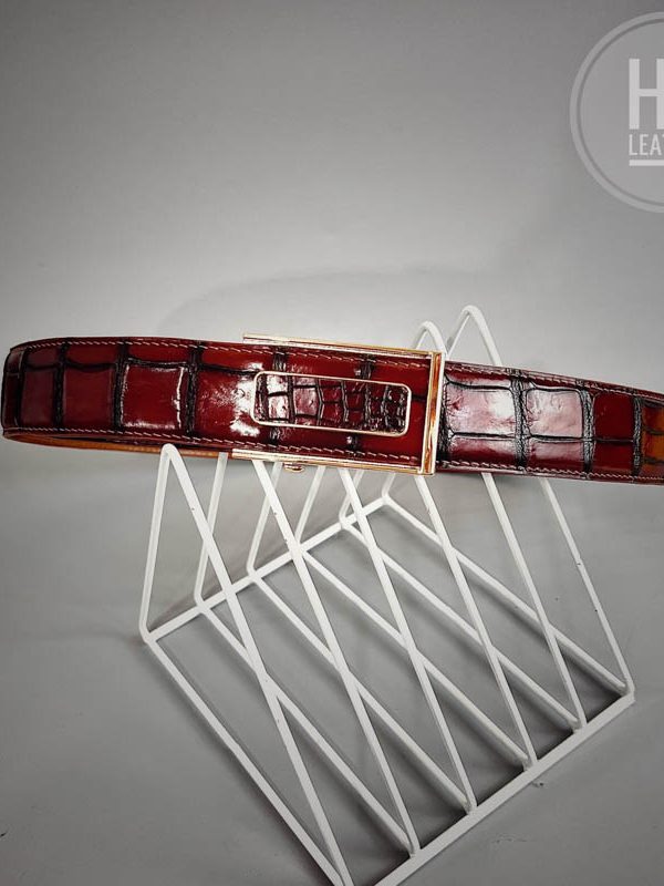 Dây lưng cá sấu màu nhuộm thủ công cao cấp - TL22
