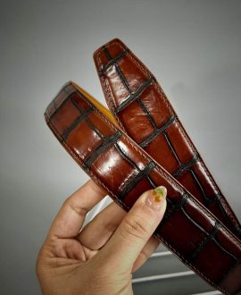 Dây lưng cá sấu màu nhuộm thủ công cao cấp - TL22