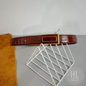 Dây thắt lưng da cá sấu cao cấp màu rượu vang - TL23