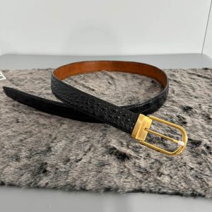 Dây lưng da cá sấu khâu tay mặt khóa đúc - TL27
