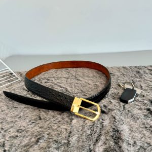 Dây lưng da cá sấu khâu tay mặt khóa đúc - TL27
