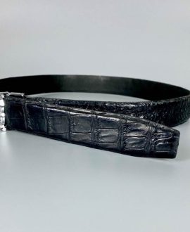 Thắt lưng da cá sấu nguyên con màu đen - TL33