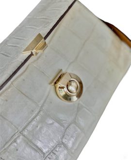 Túi da cá sấu nữ đeo chéo màu bạch tạng - TX58
