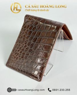 Ví da cá sấu nam nâu vân sườn bụng - VNATN04