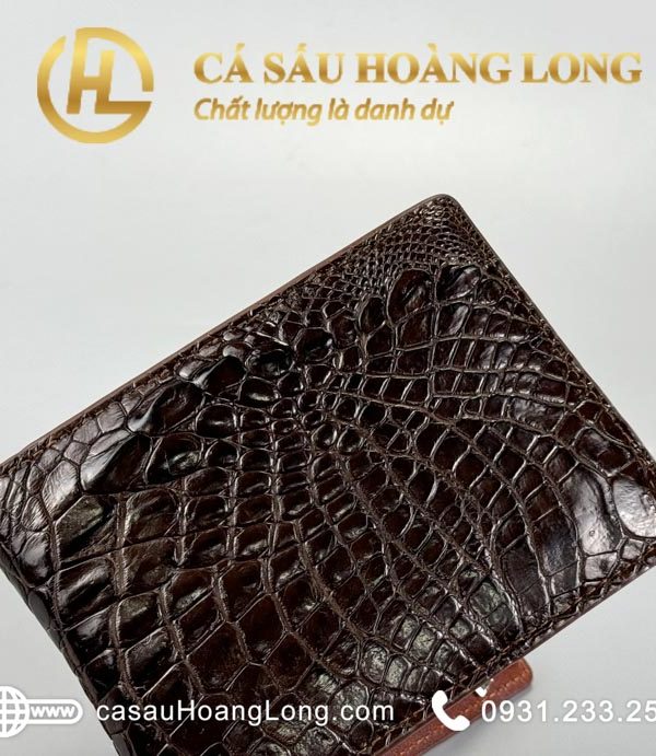 Bóp cá sấu da bàn tay màu nâu - VNATN05