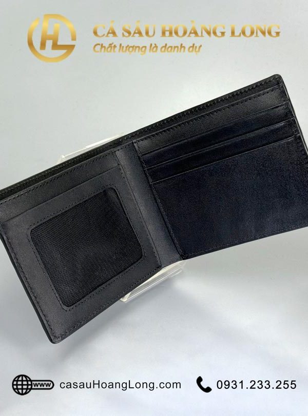 Ví cá sấu màu đen sườn bụng dành cho nam - VNATD05