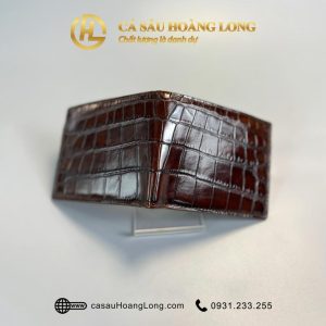 Bóp nam vân trơn da cá sấu màu nâu cao cấp - VNATN01