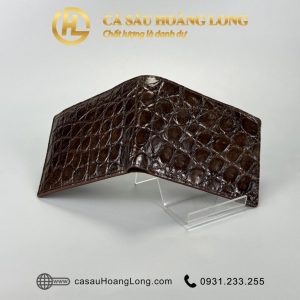Ví da cá sấu nam nâu trơn nâu đồng tiền - VNATN02