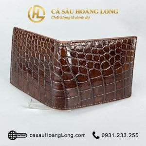 Ví da cá sấu nam nâu vân sườn bụng - VNATN04