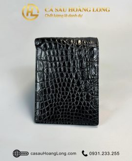 Ví cá sấu màu đen sườn bụng dành cho nam - VNATD05