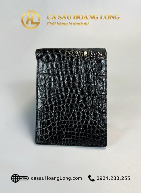 Ví cá sấu màu đen sườn bụng dành cho nam - VNATD05