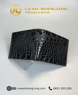 Ví cá sấu màu đen sườn bụng dành cho nam - VNATD05