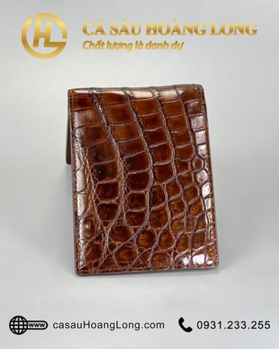 ví cá sấu màu nâu đỏ VNATND01